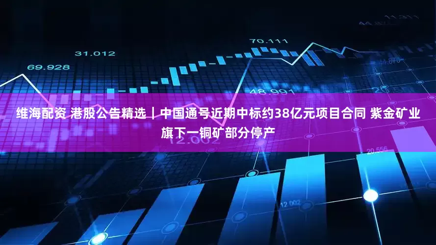 维海配资 港股公告精选｜中国通号近期中标约38亿元项目合同 紫金矿业旗下一铜矿部分停产