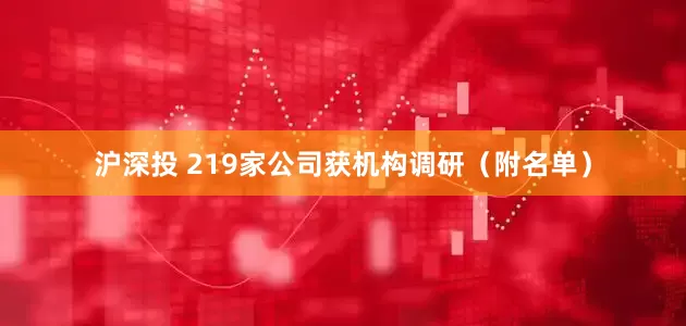 沪深投 219家公司获机构调研（附名单）